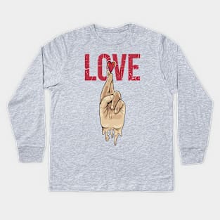 korean heart Kids Long Sleeve T-Shirt